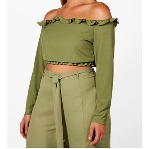 Plus sized off the shoulder crop top